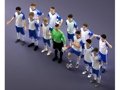 000320 Soccer Team Collection 3D Model