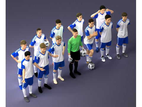 000320 Soccer Team Collection 3D Model