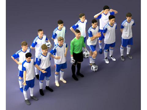 000320 Soccer Team Collection 3D Model