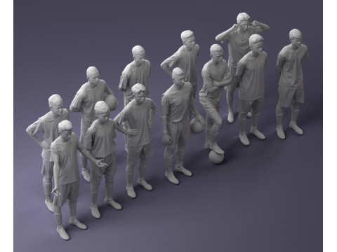 000320 Soccer Team Collection 3dp Modèles 3D en vedette