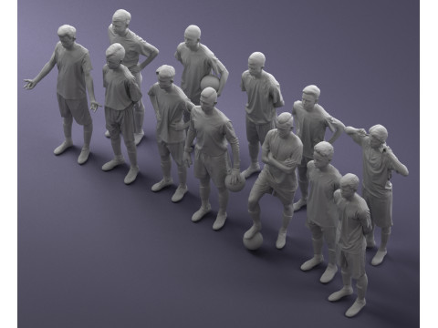 000320 Soccer Team Collection 3dp Modèles 3D en vedette