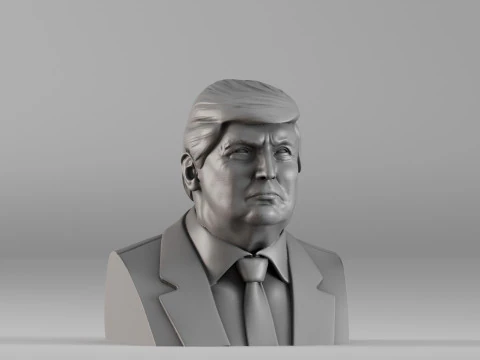 S00056 Realistic Male Bust in Suit 3D Print Model