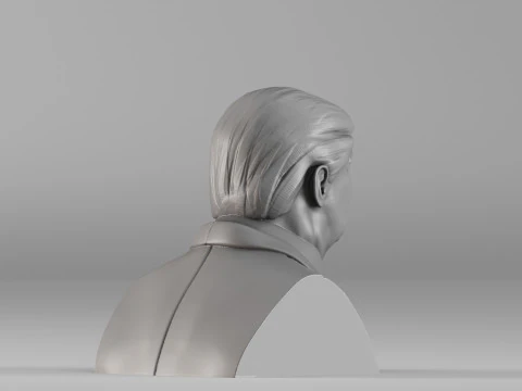 S00056 Realistic Male Bust in Suit 3D Print Model
