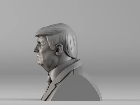 S00056 Realistic Male Bust in Suit 3D Print Model