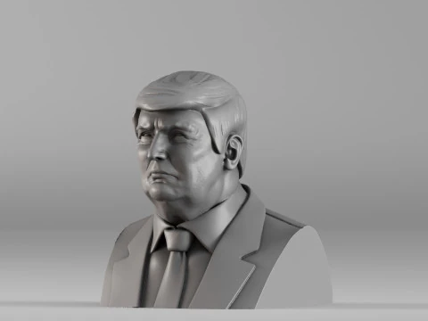 S00056 Realistic Male Bust in Suit 3D Print Model