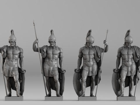 001659 Ancient Warrior Statue Collection Modelo de Impressão 3D