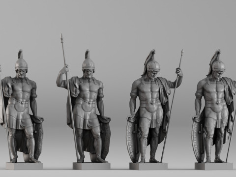 001659 Ancient Warrior Statue Collection Modelo de Impressão 3D
