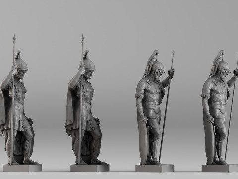 001659 Ancient Warrior Statue Collection Modelo de Impressão 3D