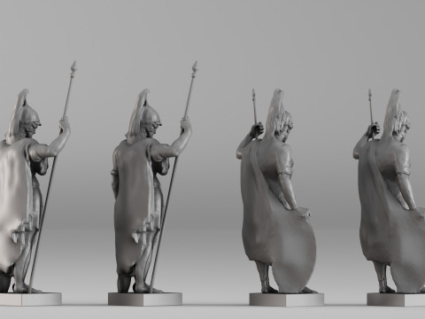 001659 Ancient Warrior Statue Collection Modelo de Impressão 3D