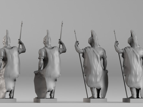 001659 Ancient Warrior Statue Collection Modelo de Impressão 3D
