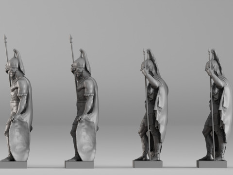 001659 Ancient Warrior Statue Collection Modelo de Impressão 3D
