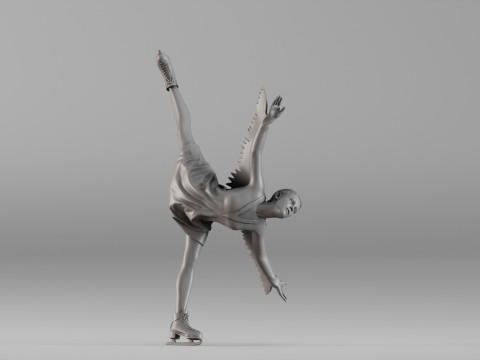 S00086 Figure Skater in Elegant Pose 3D Принт Модель