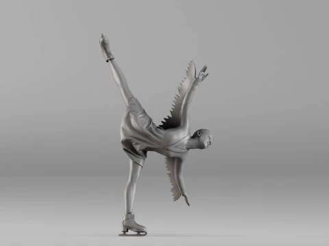 S00086 Figur Skater dalam Pose Elegan Model Cetak 3D