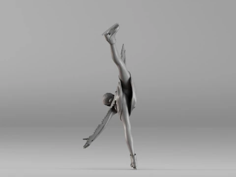 S00086 Figur Skater dalam Pose Elegan Model Cetak 3D