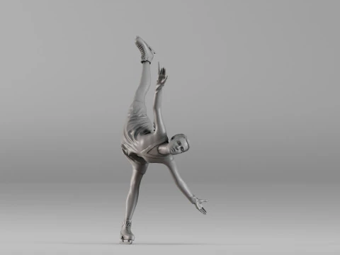 S00086 Figur Skater dalam Pose Elegan Model Cetak 3D