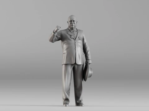 S00026 Nikita Khrushchev 3dp 3D Print Model