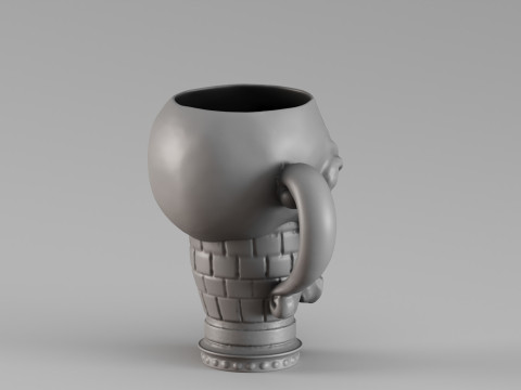 S00070 Skull Mug with Cigar 3dp 3D Baskı Modeli