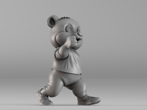 S00094 Cartoon Panda Character 3D Print Model