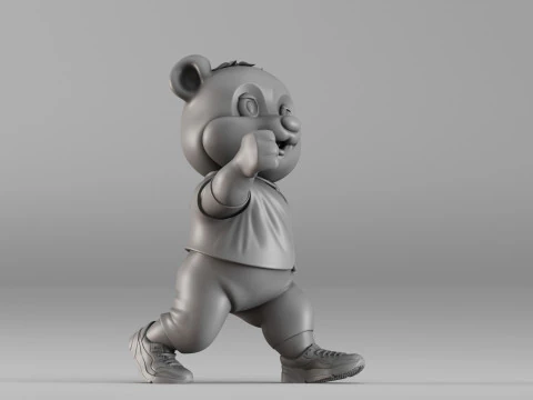 S00094 Cartoon Panda Character 3D Print Model