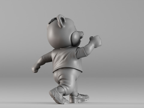 S00094 Cartoon Panda Character 3D Print Model