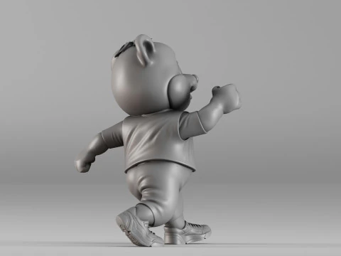 S00094 Cartoon Panda Character 3D Print Model