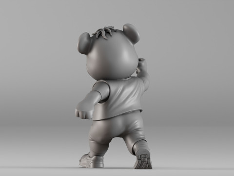 S00094 Cartoon Panda Character 3D Print Model
