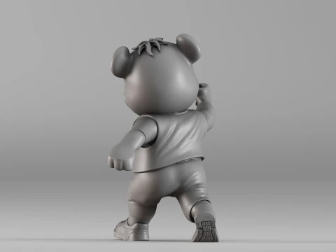 S00094 Cartoon Panda Character 3D Print Model