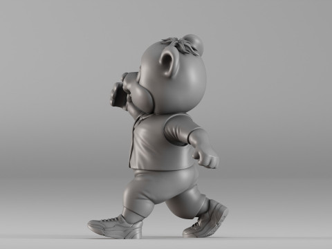 S00094 Cartoon Panda Character 3D Print Model