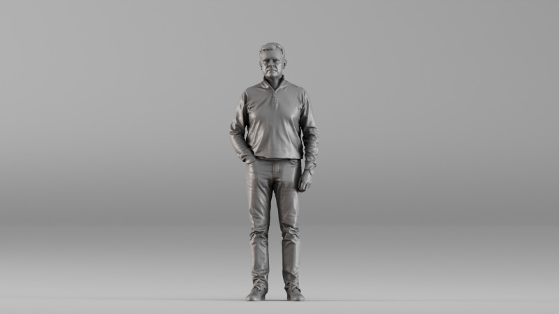 S00090 休闲服装站立人 3D 打印模型 .c4d .max .obj .3ds .fbx .stl .blend 