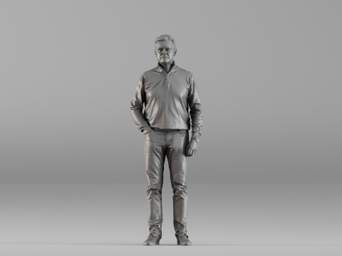 S00090 Standing Man in Casual Clothing 3D 打印模型