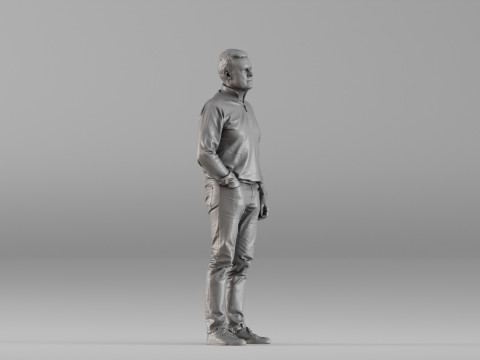 S00090 休闲服装站立人 3D 打印模型