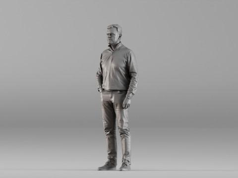 S00090 休闲服装站立人 3D 打印模型