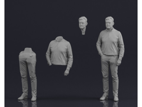 S00090 休闲服装站立人 3D 打印模型