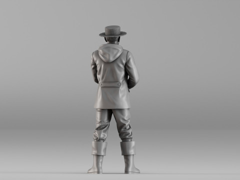 001660 Fisherman Standing Modello di stampa 3D