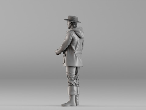 001660 Fisherman Standing Modello di stampa 3D