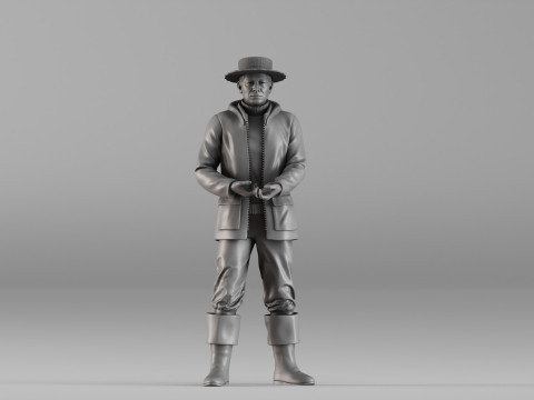 001660 Fisherman Standing Modello di stampa 3D