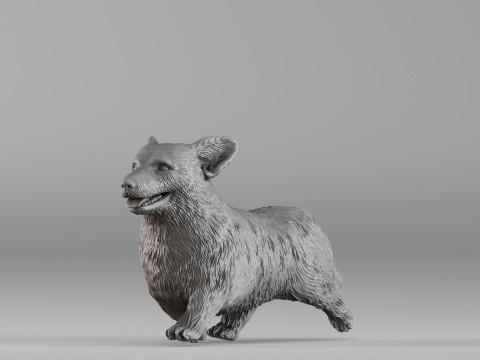 S00098 Corgi Dog 3D Print Model