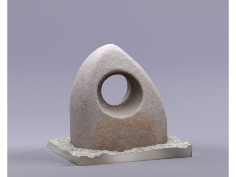 S00091 Dairesel Açıklıklı Soyut Taş Heykel 3D Model