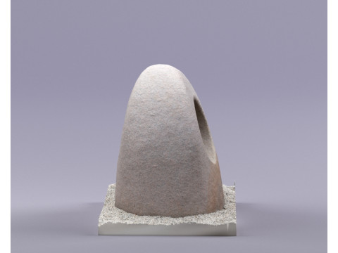 S00091 Dairesel Açıklıklı Soyut Taş Heykel 3D Model