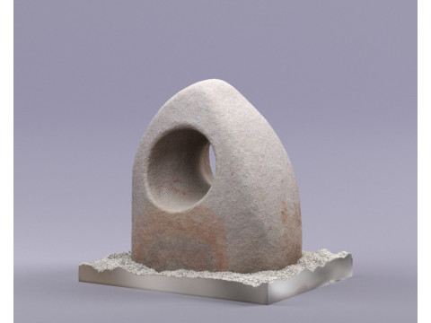 S00091 Dairesel Açıklıklı Soyut Taş Heykel 3D Model