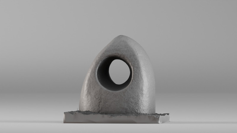 S00091 원형 개구부가 있는 추상 석조 조각 3dp 3D 프린트 모델 .c4d .max .obj .3ds .fbx .stl .blend