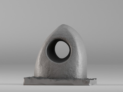 S00091 Abstract Stone Sculpture with Circular Opening 3dp Modelo de Impressão 3D