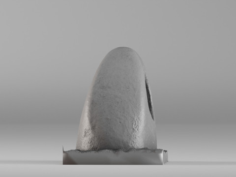S00091 원형 개구부가 있는 추상 석조 조각 3dp 3D 프린트 모델