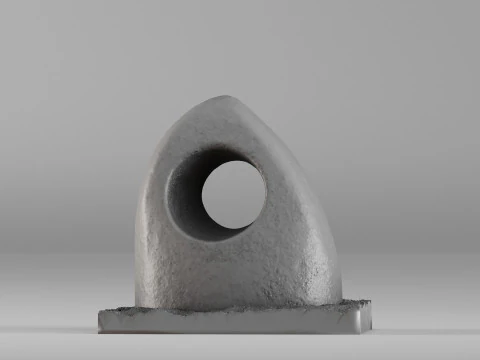 S00091 Abstract Stone Sculpture with Circular Opening 3dp 3D Print Model