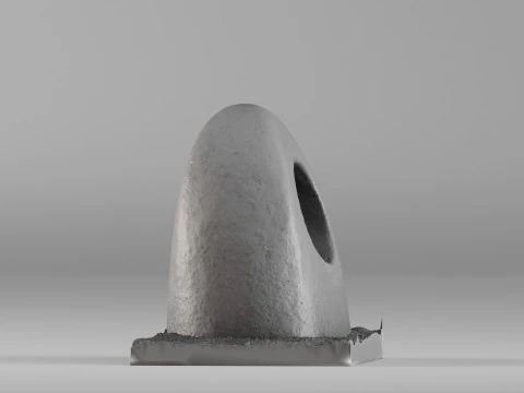 S00091 Abstract Stone Sculpture with Circular Opening 3dp 3D Print Model