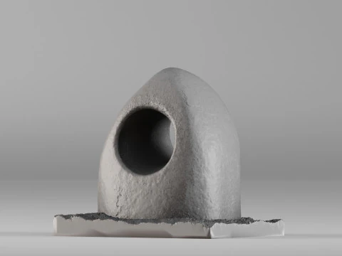 S00091 Abstract Stone Sculpture with Circular Opening 3dp 3D Print Model