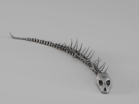 001661 Prehistoric Aquatic Creature Skeleton 3D Print Model