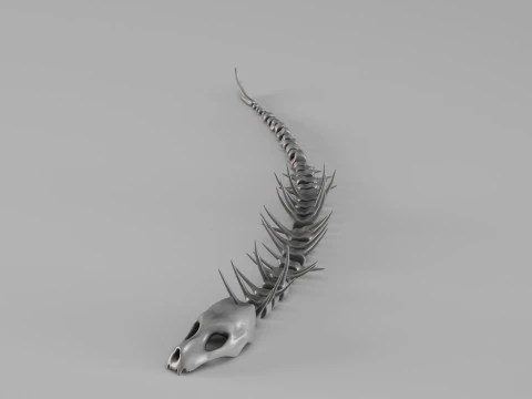 001661 Prehistoric Aquatic Creature Skeleton 3D Print Model