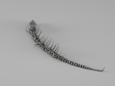 001661 Scheletro di creatura acquatica preistorica Modello di stampa 3D