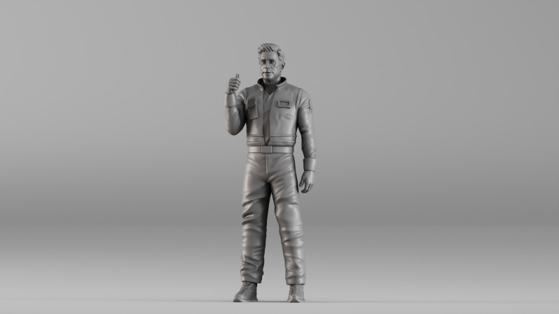 S00099 Male Astronaut Statue 3D Print Model .c4d .max .obj .3ds .fbx .stl .blend
